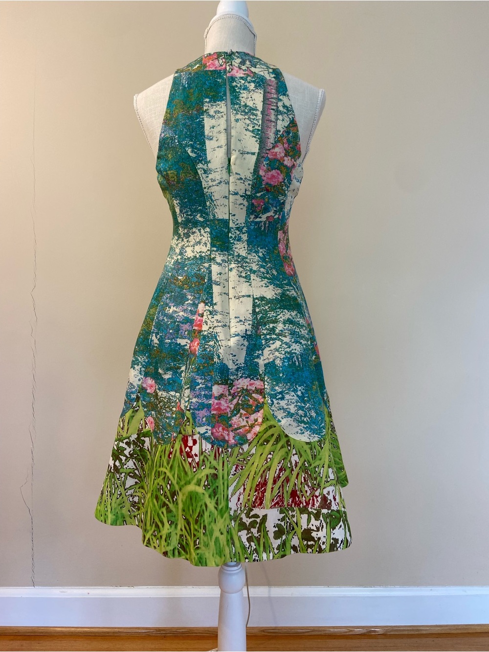 Tracy Reese Anthropologie Silk Monet Inspired Floral Pink Blue Green Dress $349 - Picture 10 of 16